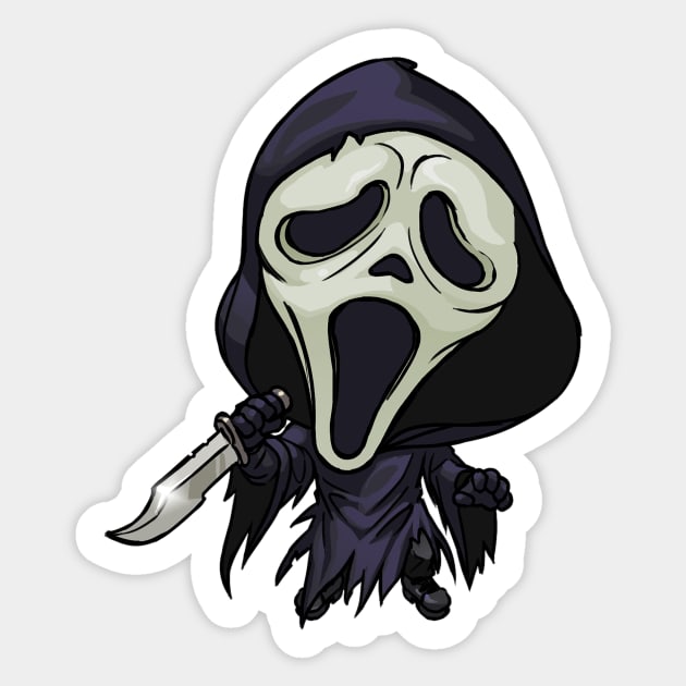 Ghostface chibi Sticker by Casey Edwards